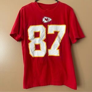 Chiefs Kelce Nike Red Jersey Tee with Logo size medium